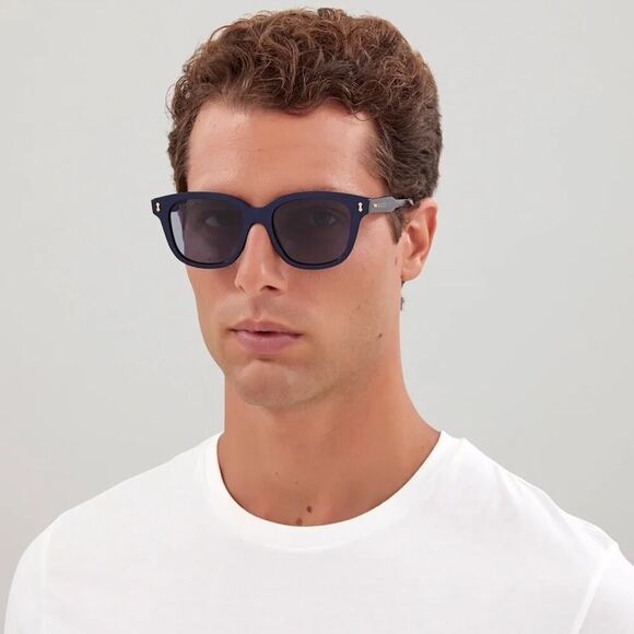 NEW Gucci Sunglasses GG1264S 002 Blue Men Authentic - Picture 1 of 12